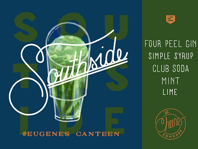 Southside Cocktail bar bar art cocktail digital illustration drinks illustration ingredients list ipad pro marketing procreate typography