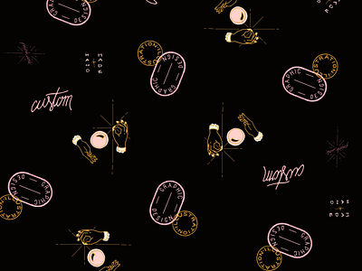 Personal branding pattern black branding custom illustration pattern pink typography