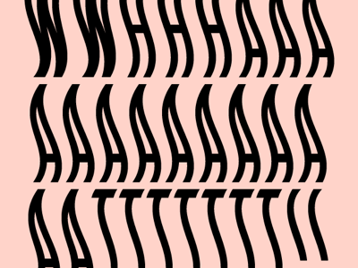 Type Design black font new pink typography wave
