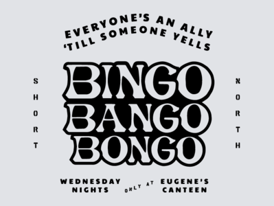 Eugenes Canteen Bingo Shirt Graphic typography type bingo