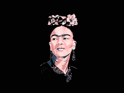 Frida Kahlo Illustrated Portrait artist artists digital frida fridakahlo procreate woman woman illustration women
