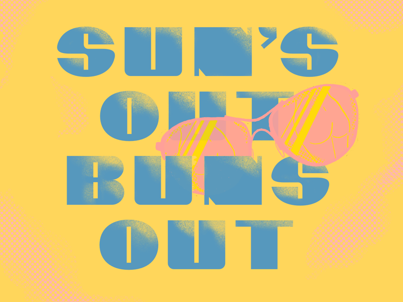 Sun’s Out Buns Out illustration summer procreate lettering typography type