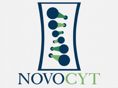 Novocyt Logo branding dna double helix logo serif