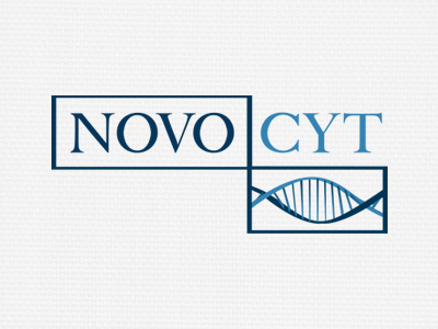 Novocyt Logo Revision branding dna double helix logo monochromatic serif