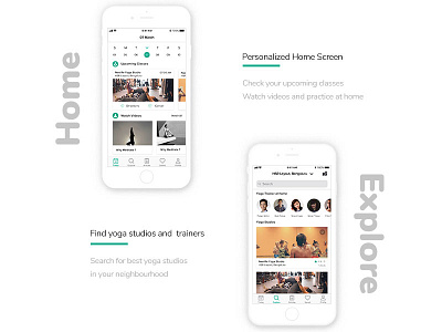 wellmonk app home and explore screens app explore home ios screen search tabbar train wellmonk yoga