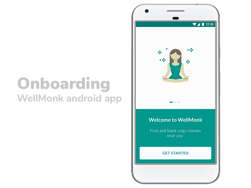 Wellmonk android app Onboarding Screens aftereffects android animation app gif illustration onboarding pixel screen wellmonk yoga