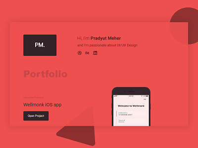 porfolio landing page design cv design online portfolio pradyut resume userinterface web website
