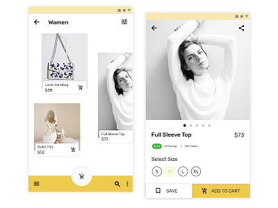 Ecommerce app concept with updated material design