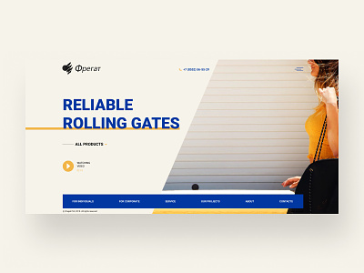 Rolling gates production landing ui ux webdesign