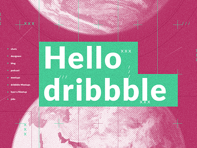 Hello Dribble design invitation invite photoshop web