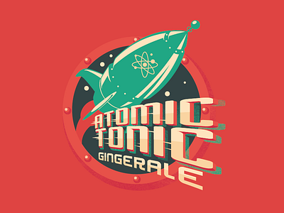 Atomic Tonic logo branding logo retro