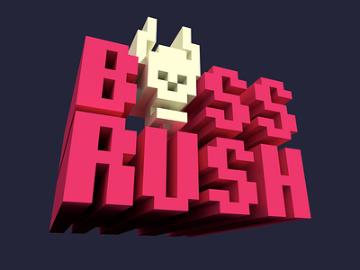 Boss Rush branding logo pixel art voxel