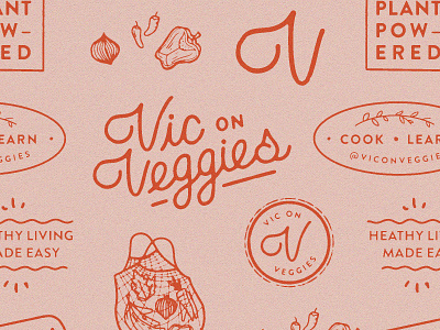 Vic on Veggies Branding branding design handlettering illustration typography