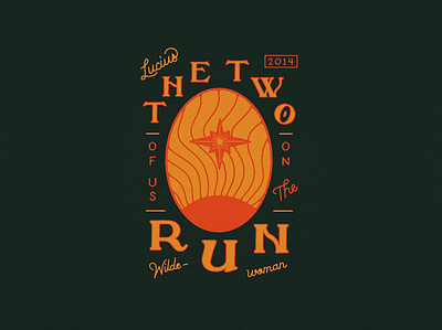 Two Of Us On The Run badge design handlettering illustration typography