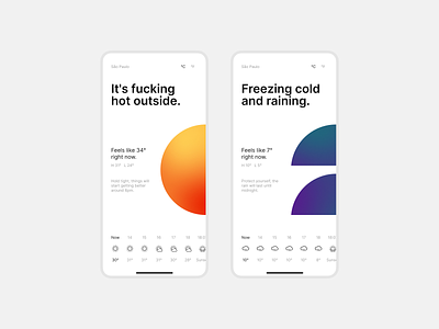 Honest Weather App app design interface design mobile design product design typography weather weather app
