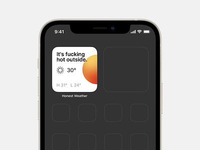 Honest Weather Widget app design interface design ios ios app design mobile design product design widget