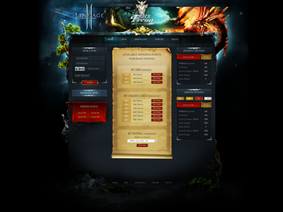 layout for a game website - full preview game web design