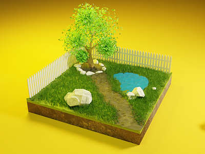 3d garden scene - work in progress