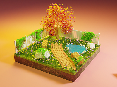 3D Garden Illustration