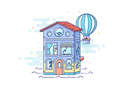 Room Management Illustration balloon house illustration management room