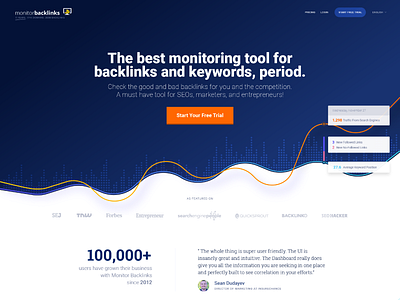 Monitor Backlinks - homepage design design home landing page seo uiux