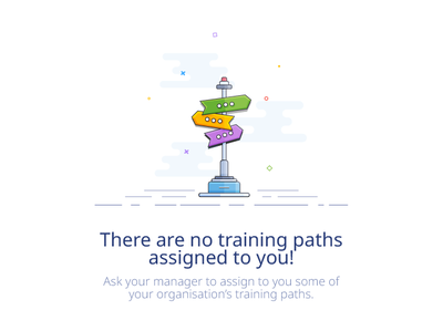 Training Paths - Empty State illustration for a LMS design empty state illustration learning sign training paths