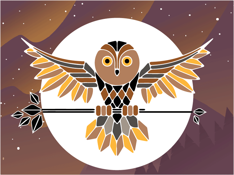 A wise owl abstract animals animation art bird character design geometric gradient graphic illustration nature