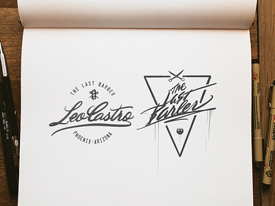 Logotype Design for Leo Castro, West Phoenix Barber arizona graphic design handmade font lettering logo design logotype phoenix vector