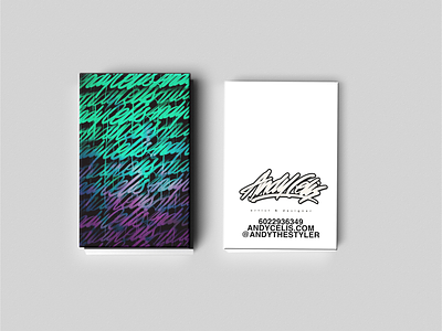 Business Cards, andy celis arizona artist business cards calligraphy graffiti graphic designer lettering phoenix typography