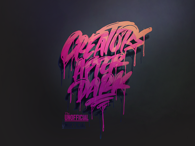 Creators after dark. handlettering handmadefont ipad pro lettering pink procreate street style typography urban violet