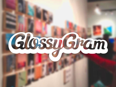 GlossyGram Text Logo font hand lettering illustration logo type