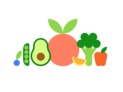 Fruit & Veggies fruit icon logo vector vegan vegtables