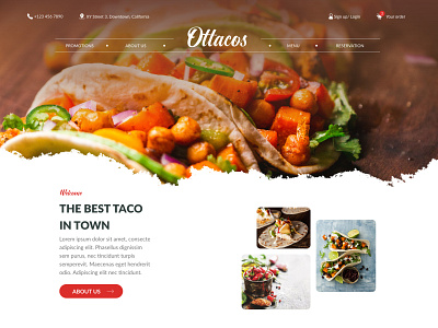 Ottacos - Tacos food restaurant website online food restaurant taco ui ux web design