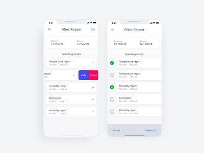 Filter Report App app design detail filter report design ui ux ui design