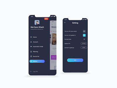 Smart home setting - Dark Mode app design demo detail settings ui smart home smarthome ui design ui ux