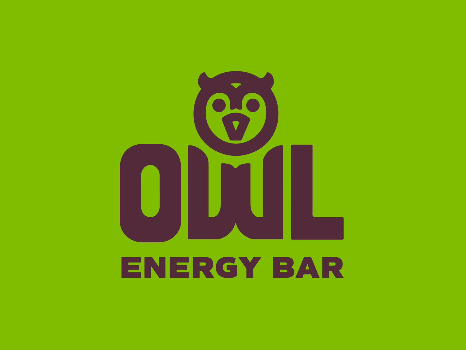OWL energy bar logo bird logo design energy bar food local owl vermont