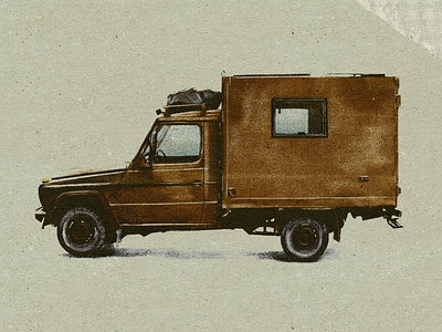 Mercedes-Benz G 250 GD Wolf Custom adobe adobefresco design illustration texture vehicledrawing