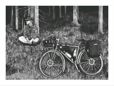 Bike portrait commission bike bikeart cycling folk illustration portrait