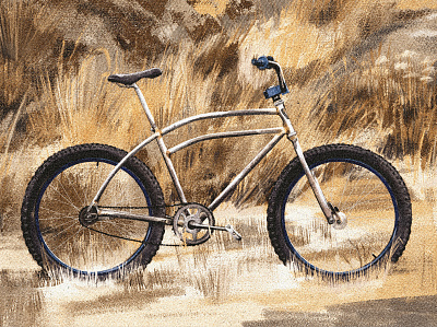 Vulture Cycles Klunker Cruiser adobefresco bike bikeart cycling digital explore folk nature outdoorillustrator texture