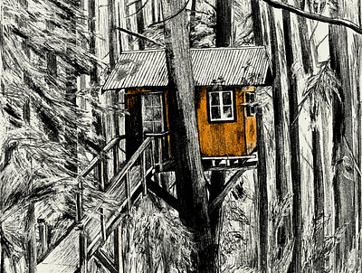 Treehouse sketch adobefresco cabin sketch treehouse