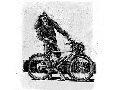 Corey Aguilar bike bikeart cycling draw drawing folk ink pencil portrait