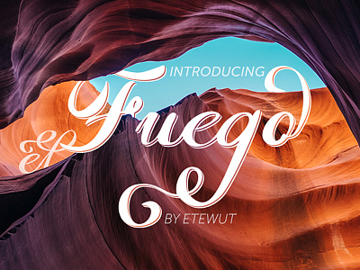 Fuego calligraphy family font script typeface webfont