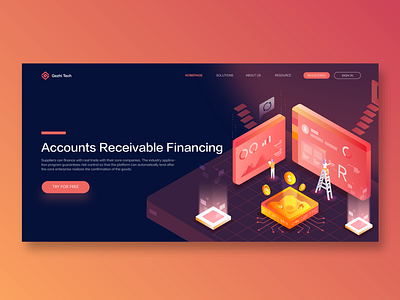 Accounts Receivable Financing account receivable blockchain branding creative design digital finance illustration ui userinterface ux vector webdesign