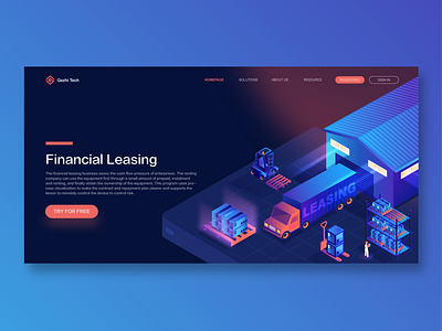 Financial Leasing blockchain branding creative digital financial illustration leasing logistics truck ui userinterface ux warehouse