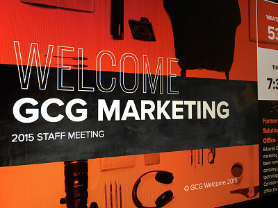 GCG Marketing Welcome Screen