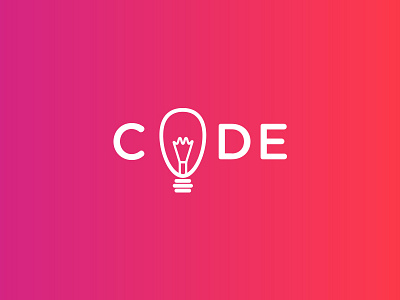 Code Logo bulb code gradient inspire lightbulb logo teach