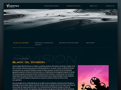 Vertex Energy dark energy modern responsive website