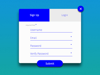 Daily UI #1 form login modal signup