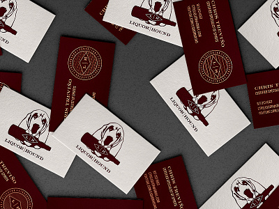 Liquorhound Business Cards business cards liquor maroon