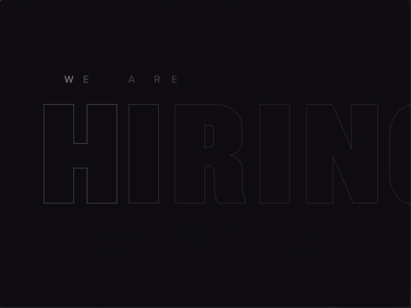 Now Hiring Animation after affects animation dark type animation typography
